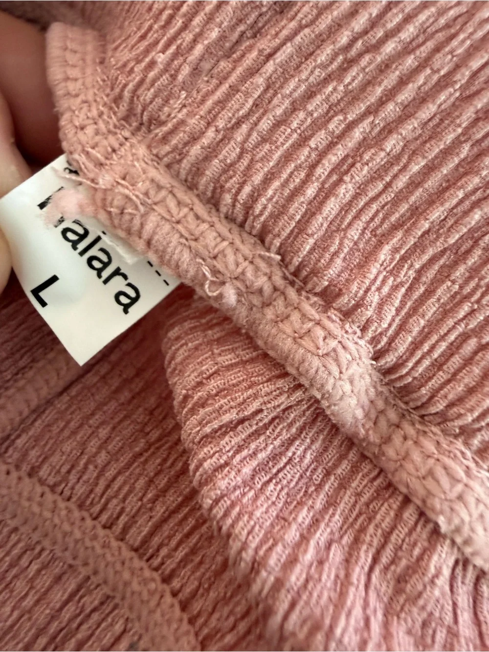Halara High Waisted Pocket Wide Leg Flowy Casual Pants Bridal Pink Large L NEW - Picture 7 of 7
